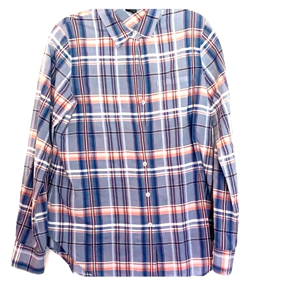 Theory cotton plaid shirt
